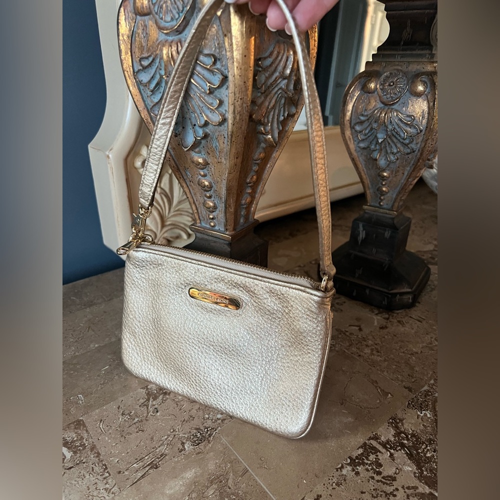 Michael Kors Small Gold Textured Handbag